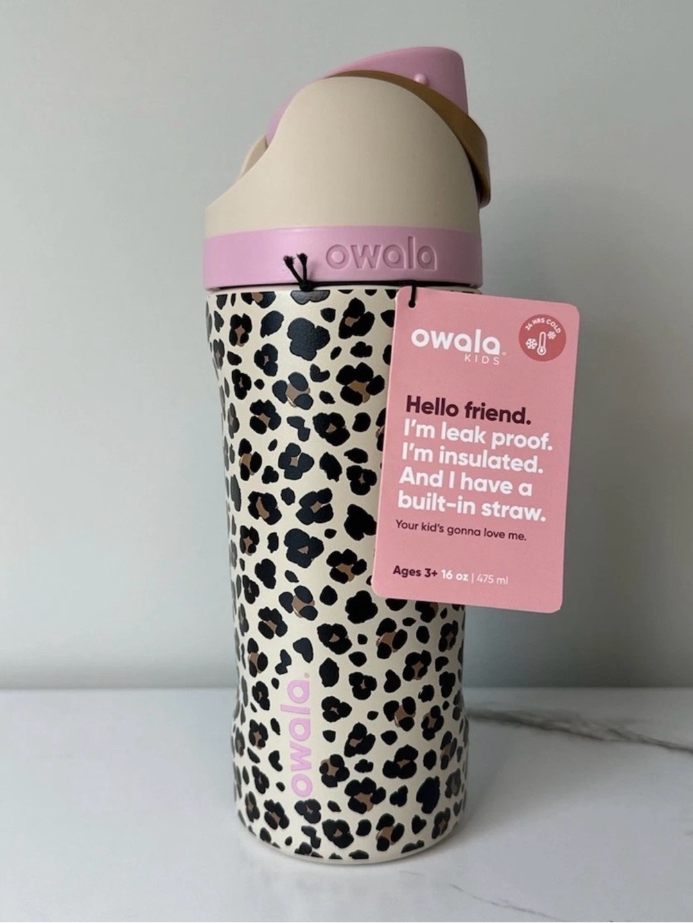 OWALA x Cat & Jack 16oz Stainless Steel FreeSip Insulated Water Bottle- Wild One